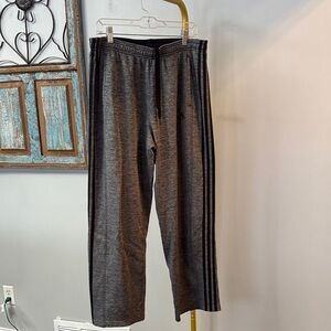 adidas Men's Charcoal Joggers with Black Stripes XL